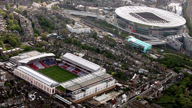 Highbury and Emirates Stadiums
